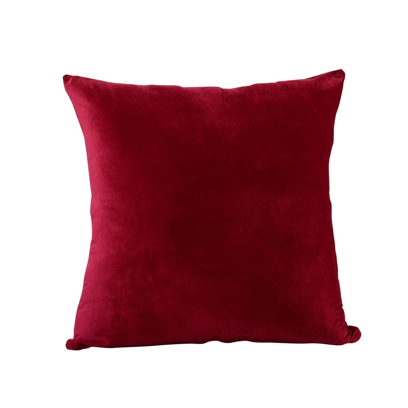 EVOLIVE Soft Micromink, Faux Fur, Faux Velvet Euro Sham Cover Pillowcase Replacement with Zipper Closure (26"x26" Euro Sham, Wine) - Image 3